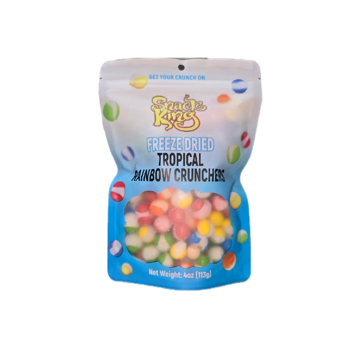FREEZE DRIED TROPICAL RAINBOW CRUNCHERS 4OZ Candy Sweet Crunchy Candies Fruity Snack