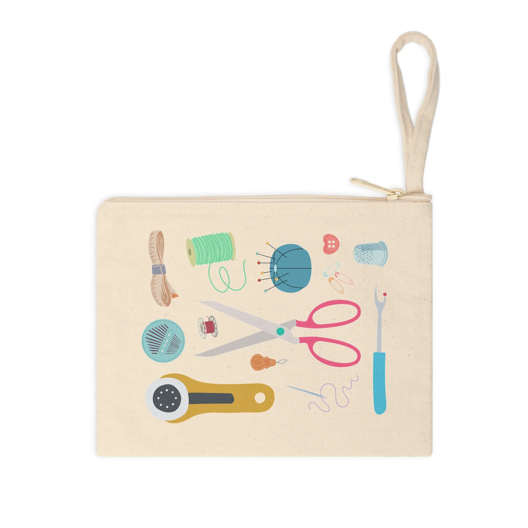 Sewing Tools Accessory Zipper Pouch | Scissors, Pins, Thread Print