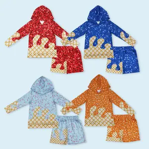 Sprinkle hoodie top matching shorts kids boy outfits