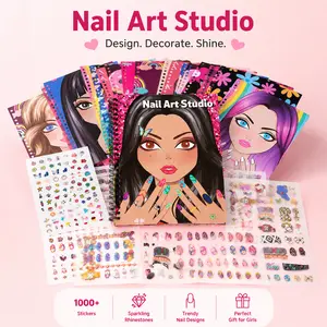Nail Art DIY Nail Kit -Cute Stickers, Gems & Fashion Nail Designs- Decoration Set with Gems & Stickers Creative Nail Designs for Kids & Teens  Perfect Gift for Creative Girls