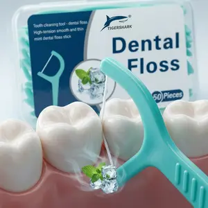 Portable Dental Floss and Picks Set, 2-in-1 Multifunctional Oral Care Kit For Home & Travel, Professional Teeth Cleaning Sticks For Food Residue, Family Value Pack 2 boxes of 50 pieces each