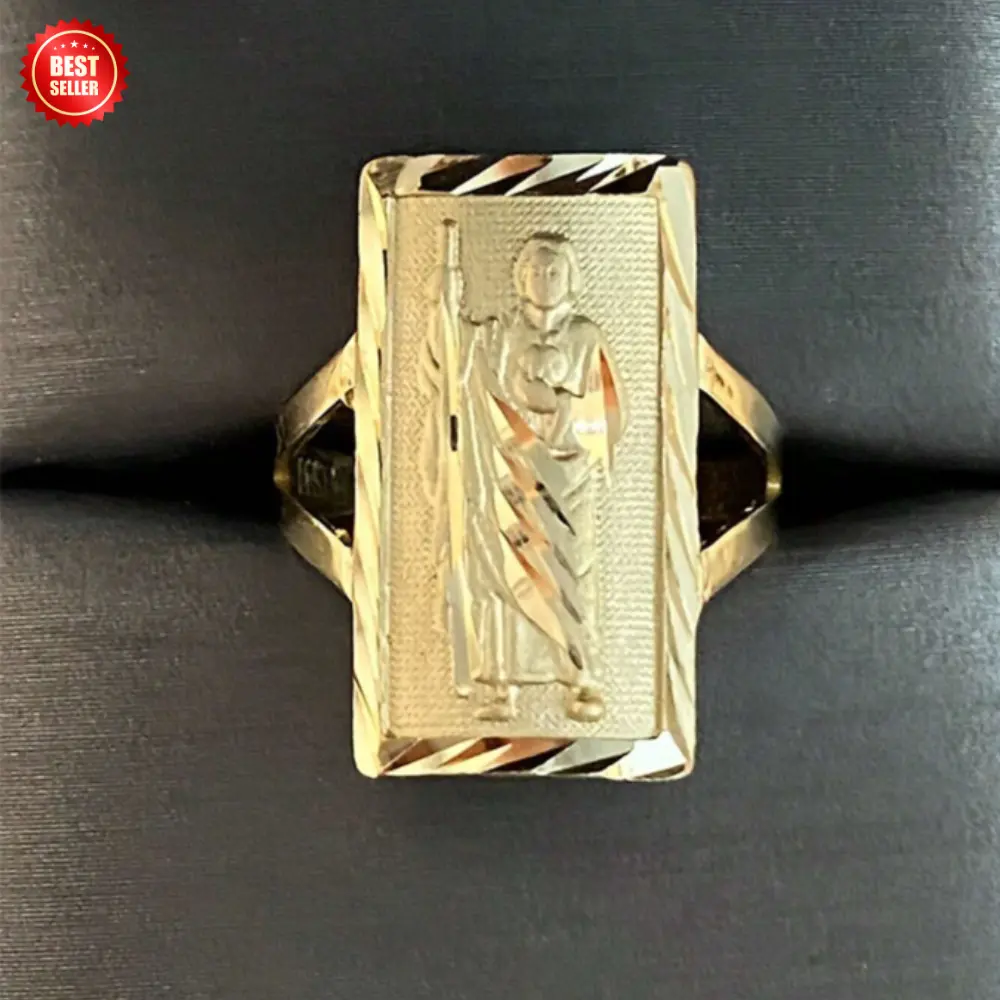 jude wide ring gold plated square ring jewelry gift for men and women