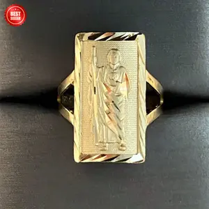 jude wide ring gold plated square ring jewelry gift for men and women