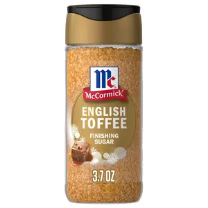 English Toffee Finishing Sugar – Limited Edition Sweet Topping, Rich Buttery Flavored Sugar for Coffee, Hot Chocolate, Baking & Desserts, 3.7 oz