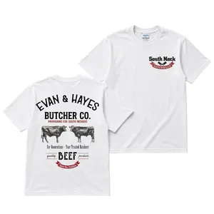 South Neck Beef Butcher T-Shirt, Vintage Cattle Market Graphic Tee With Evan Hayes Butcher Co Back Print, Southern BBQ Ranch Style Shirt, Meat Lover Outfit Gift for Men and Women.