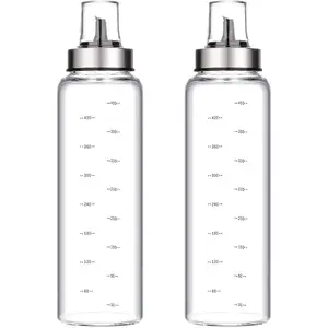 Honey Dispenser Pot 17 OZ, 2PCS Honey Dispenser No Drip, Maple Syrup Dispenser, Honey-Container with Pour Spout and Cup for Coffee or Tea Container (COLOR:Clear)
