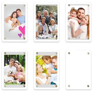 Acrylic Magnetic Photo Frame, Rectangular Design, Wall Safe, Long-Lasting Protection, Ideal for Home Decor & Gift Giving