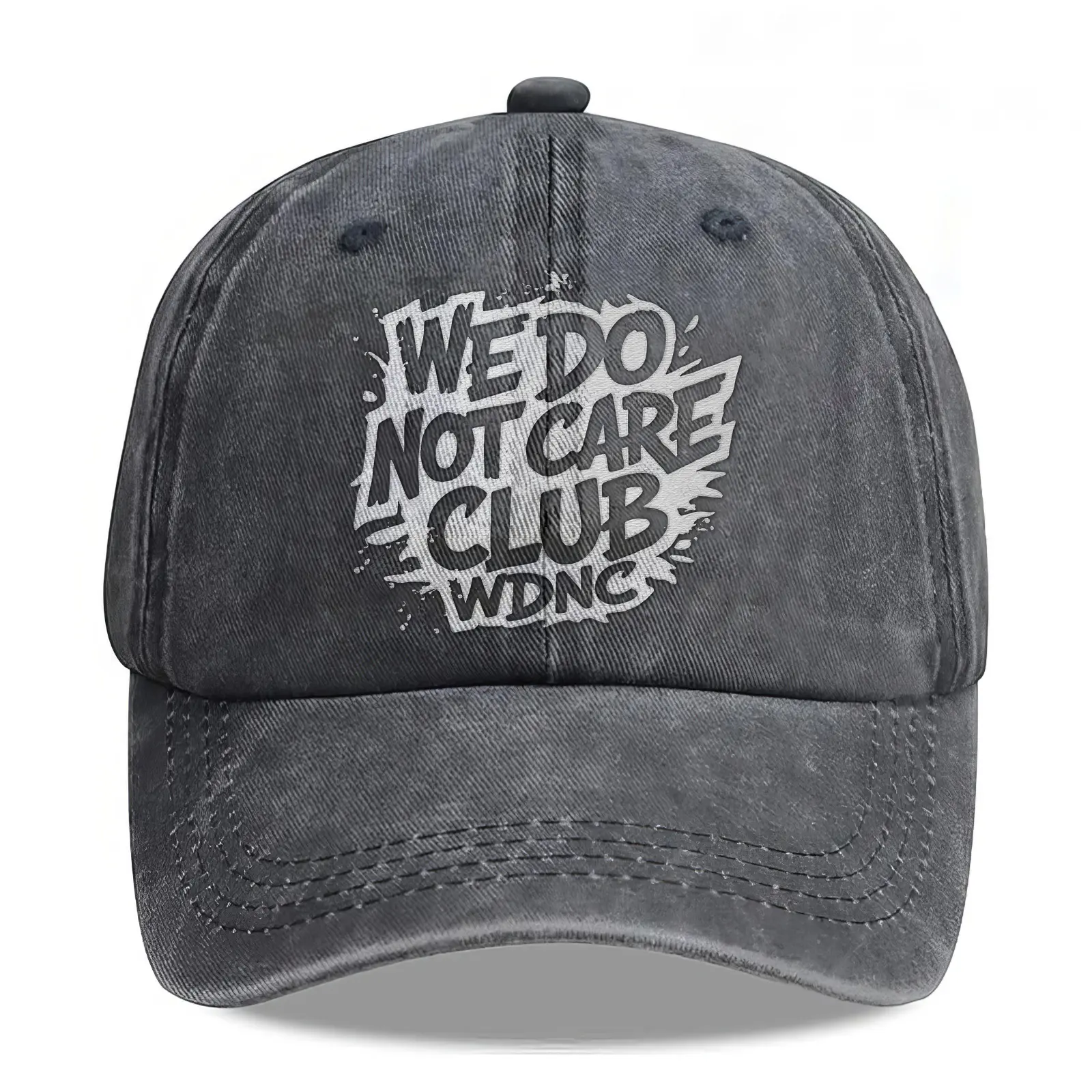 One area - Embroidered WDNC We Do Not Care Club Cap, WDNC Washed Baseball Cap, Menopause Perimenopause Women Hat, Perfect For Gifts, Daily Wear