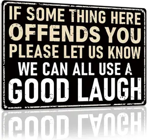 "IF SOME THING HERE OFFENDS YOU..." - Vintage Metal Signs 8"X12" For Man Cave Garage Home Bar DéCor
