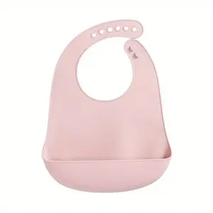 Silicone Baby Bib, Waterproof Soft Adjustable Bibs, Baby Feeding Accessories, Baby Essentials, Newborn Baby Stuff, Adjustable Bib Straps