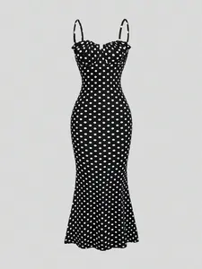 Women's Polka Dot Backless Spaghetti Strap Mini Dress Summer Sexy Casual Chic