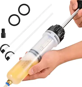 200CC Automotive Fluid Extractor Pump, Premium Manual Extraction & Fill Pump with 2 Hoses, Oil Syringe with Powerful Suction, Fluid Oil Change Evacuator