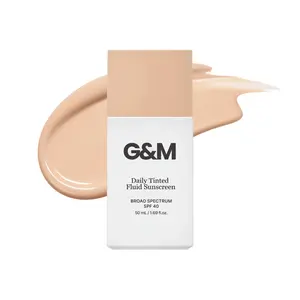 G&M Daily Tinted Fluid Sunscreen SPF 40 50ml Broad Spectrum UV Protection Hydrating Lightweight 12 Shades Zinc Oxide Olive Lipids friendly