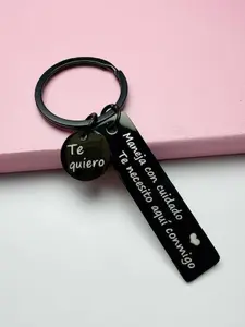 Drive Safe Stylish Keychain,Te necesito aqui conmigo Spanish Pendant for Him Her, I love you Gifts for Boyfriend Husband Birthday