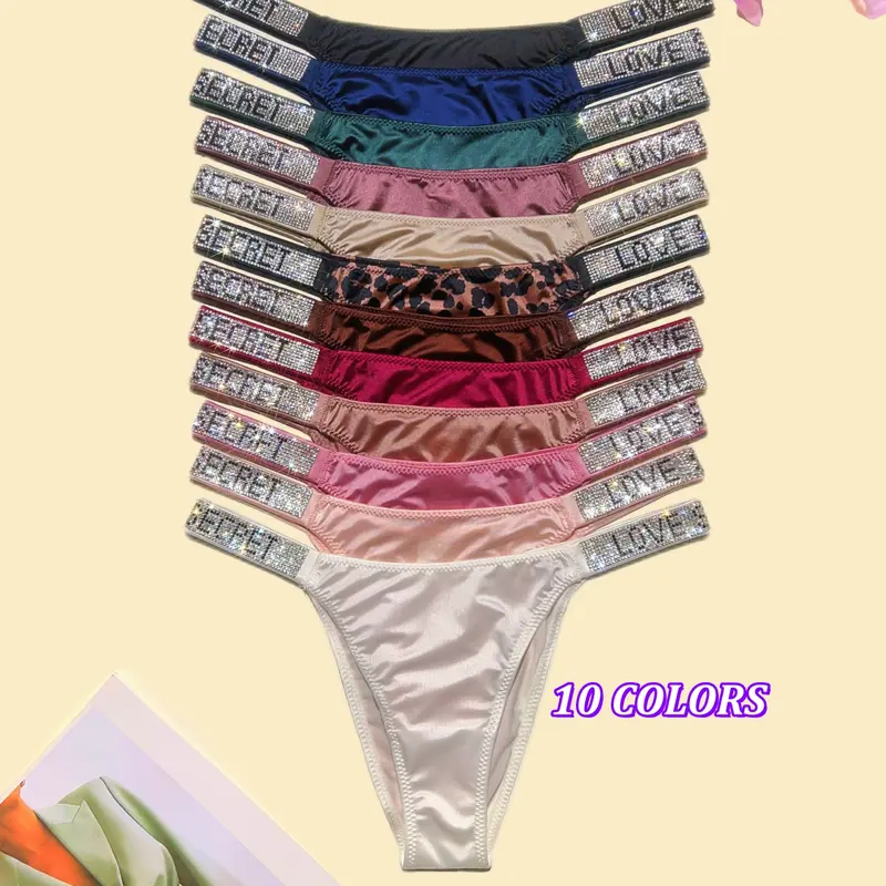 4 PACKS LOVE SECRET Panties/Briefs Size:XS-XXL Women's shining & sparkling A+rhinestone 12 colours 77% Nylon，23% Spandex , Gusset 100% Cotton.high quality, comfortable and fresh underwear,suitable for daily life, sports, and four-season multi-pack fashion