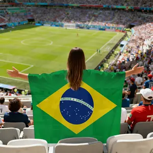 Brazilian flag,  multiple countries available，Football match， National Flags - 3x5 Feet Large Size - Football, Fan Seating Cheers Props, Durable Sports Event Cheer Flags,  Holiday Celebrations, and Home Yards