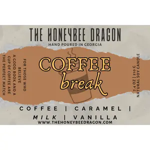 The Honeybee Dragon Coffee Break Bookish Candle 7.4 oz Soy Aroma Decor Caramel Vanilla Coffee Scent Cozy Reading Nook Perfume Ornaments