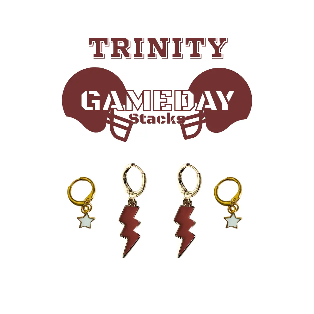 Trinity University Classic Gameday Earring Stack For Tigers Game Day