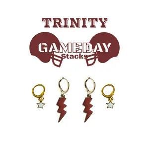 Trinity University Classic Gameday Earring Stack For Tigers Game Day