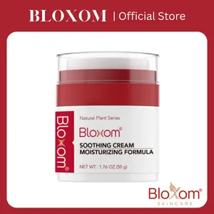Bloxom Soothing Cream Daily Moisture Recovery Formula with Hyaluronic Acid for Sensitive Skin 100ml - Instant Cooling Relief & 11-Herb Botanical Complex Moisturize Probiotic