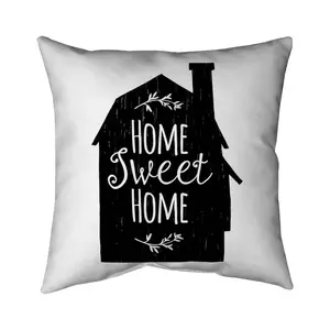 Begin Home Decor 5541-1616-QU37 16 x 16 in. Minimalist Black Pillow - Home Sweet Home Decor Essential