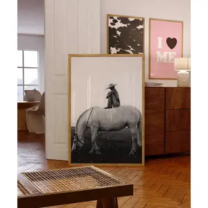 Cowgirl Art Above bed Art Black and White Photography print Horse Wall Art Western Wall Art Girly Wall Art Preppy Wall Art Western Wallpaper