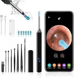 Ear Wax Removal - Earwax Remover Tool with 8 Pcs Ear Set - Ear Canal Cleaner with 1080P Camera - Ear Cleaning Kit with 6 Ear Scoops - Ear Wax Cleaner with Camera-Otoscope Ear Pick for iOS & Android