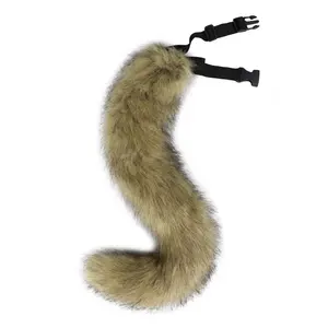 Fluffy Plush Faux Fur Fox Tail with Adjustable Waist Belt, Reusable Bendable Shaping Animal Tail Decor, Ideal Cosplay Outfit Accessory for Halloween Party, Comic Con, Masquerade & Daily Dress Up