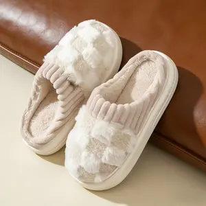 Women's Fuzzy Warm Slippers - Memory Foam, Slip-On Footwear, Indoor-Outdoor Walking Shoes, Soft Slide House Shoes for Winter Bedroom Fun