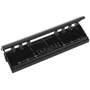 Metal Adjustable 6-Hole Paper Puncher, A5 A6 A7 6 Ring Punch with Positioning Mark, 6 Sheet Capacities Puncher for Dairy Planner, Personal, Agenda, Binder Refill Pages (Black)