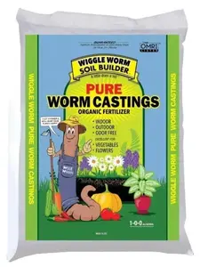 WIGGLE WORM Pure Earthworm Castings - Organic Fertilizer for Indoor & Outdoor Gardens, Improves Soil Structure, Odorless & Non-Toxic