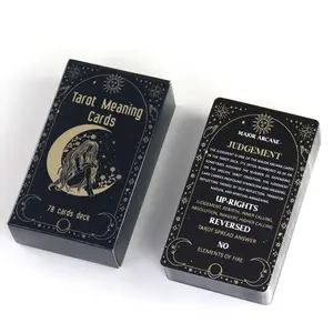 Tarot Meaning Cards 78-Card Deck  Beginner Friendly Tarot with Keywords on Cards, No separate rulebook required—start playing immediately! The cards themselves contain all the instructions.