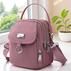 Lightweight Water-Resistant Nylon Crossbody Bag for Women, Casual Commute Backpack with Multi-Scene Use and Organized Storage