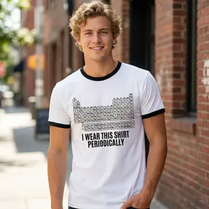 Dr Grace's Periodic Table Unisex Ringer Tshirt, Jazz Hands, I Wear This Shirt Periodically