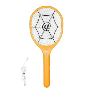 fathersdaygift VEVOR Electric Fly Swatter, Zapper Racket with 3 Layers Mesh, Powerful Fly Killer Indoor Outdoor with 500mAh Battery Rechargeable for Home, Bedroom, Kitchen and Patio, Yellow Black
