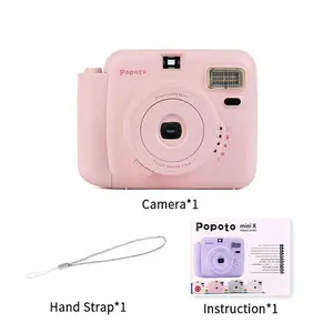 Instant Print Camera Kit, No Mini Film Included, Built-in Flash for Easy Photography, Perfect Gift for Women on Valentine's Day