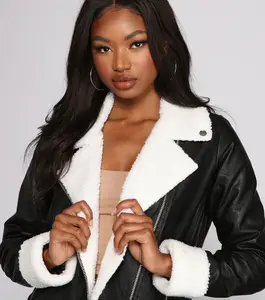 Sasha Sherpa Lined Faux Leather Jacket