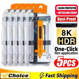 Oleophobic Coating Dust Free Easy Installation Screen Protector For iPhone 16 15 14 13 12 11 17 Pro Max 17 Air XR X XS 7 8 Plus