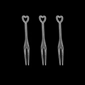 100Pcs Disposable Transparent Heart Shaped Fruit Forks Convenient Picks for Desserts Pastries and Snacks for Charcuterie Boards and Appetizers