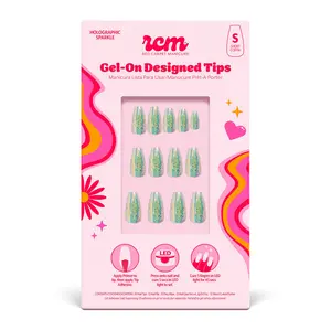 Red Carpet Manicure Gel-On Designed Tips - Full Coverage, Flexible, Break-Resistant, 21-Day Wear, UV/LED Cured Gel Adhesion for Natural Look
