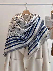 Women's Fall Winter Warm Scarf, Casual Fashion Accessory, Thick Woven Fabric, Loose-Fit Design, Stylish Polka Dot Print, Fringe Trim Shawl