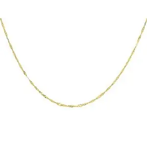 JTV 10k Yellow Gold 1.7mm Diamond Cut Station Singapore 18 Inch Chain