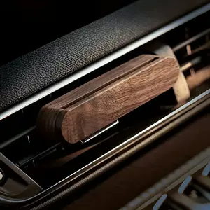 Wooden diffuser wood for car air conditioning vents, suitable for car and truck air conditioning vents, perfum-free (with 10 evaporation sticks), compatible with essential oils, perfumes, aromatherapy, etc, Waterless Car Diffuser
