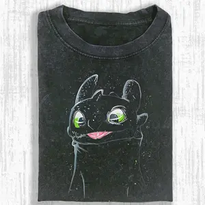 How to Train Your Dragon Toothless Graphic Tee, Cute Toothless Dragon Shirt, Animated Character Apparel, Unisex Menswear Womenswear Top, DreamWorks Fan Fashion