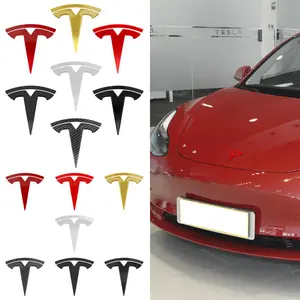 High-End Metal Material Tesla Car Emblem Badge, Durable Scratch-Resistant Tesla Car Sticker, Exterior Modification Accessory, Car Decals