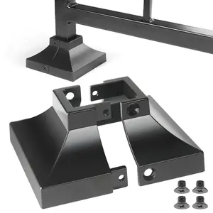 1pcs 1" Black Aluminum Deck Post Base Cover Post Skirt for Handrail Stair Porch Deck Railing Base Brackets Covers