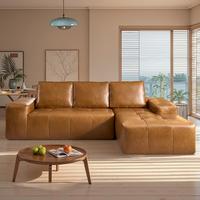 114" Brown Technology Fabric Right Chaise