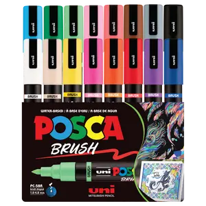 uni® POSCA® PC-5BR, Water-Based Paint Brush Tip Markers (16 Pack)