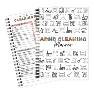 Adhd Cleaning Plan Chart A4 Size Weekly Planner, Daily Focus Checklist Notebook for Home Office & Dormitory, Smooth Pages & Durable Cover