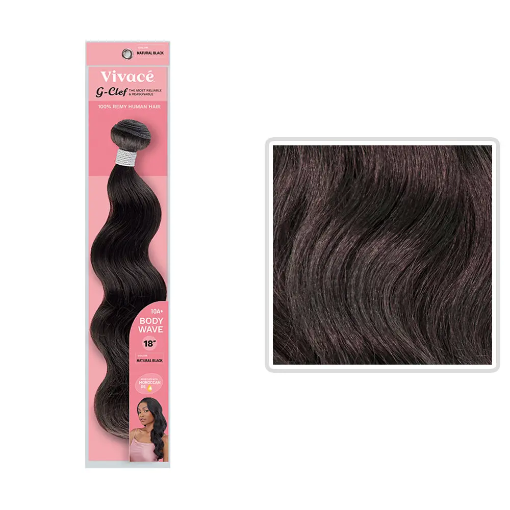 VIVACE G-CLEF 100% REMY HUMAN HAIR BUNDLE BODY WAVE 18'' COLOR NATURAL